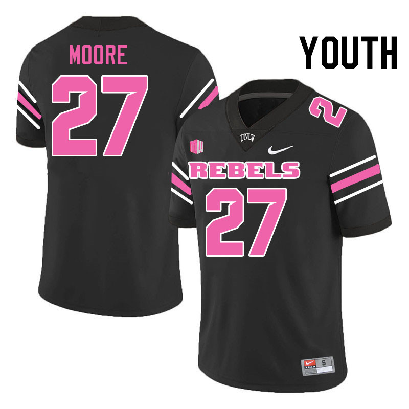 Youth #27 Kela Moore UNLV Rebels College Football Jerseys Stitched-Black